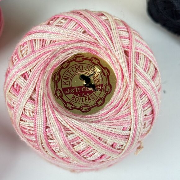 J&P Coats Knit Embroidery Crochet Thread Lot of 9 Multicolored Cotton Used Condi - Picture 5 of 8